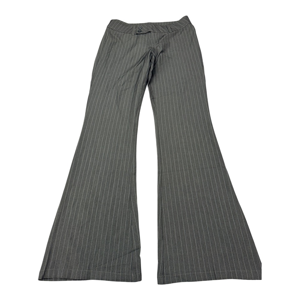 PacSun Your Favorite Gray Pinstripe Flare Pants Mid Rise Size Medium MSRP $59